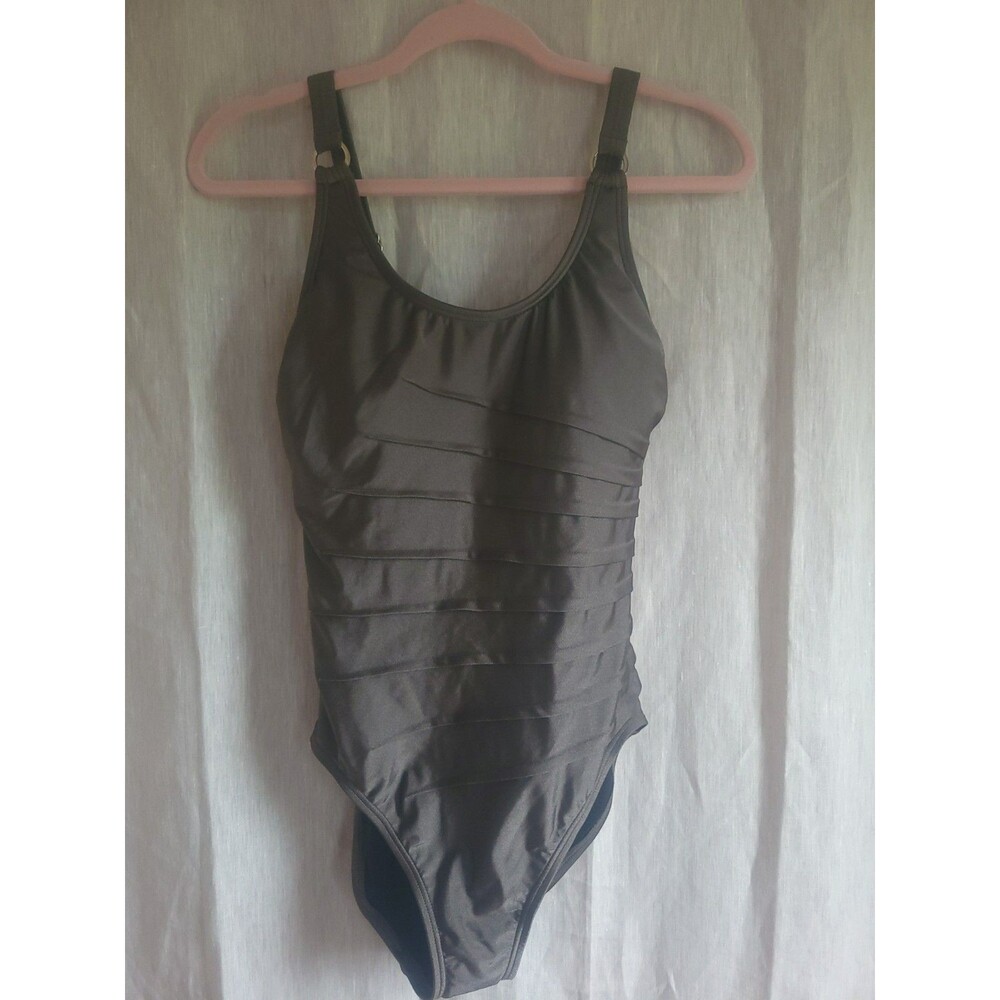 NWOT CALVIN KLEIN BRONZE STARBURST ONE PIECE SWIMSUIT SZ 8